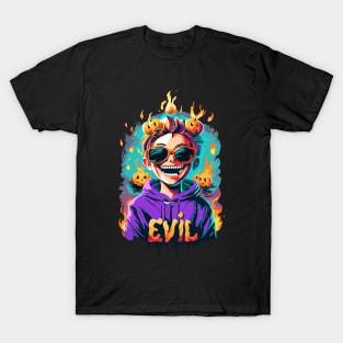 Evil halloween pumpkin boy T-Shirt